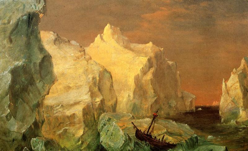 Frederic Edwin Church Icebergs and Wreck in Sunset oil painting image